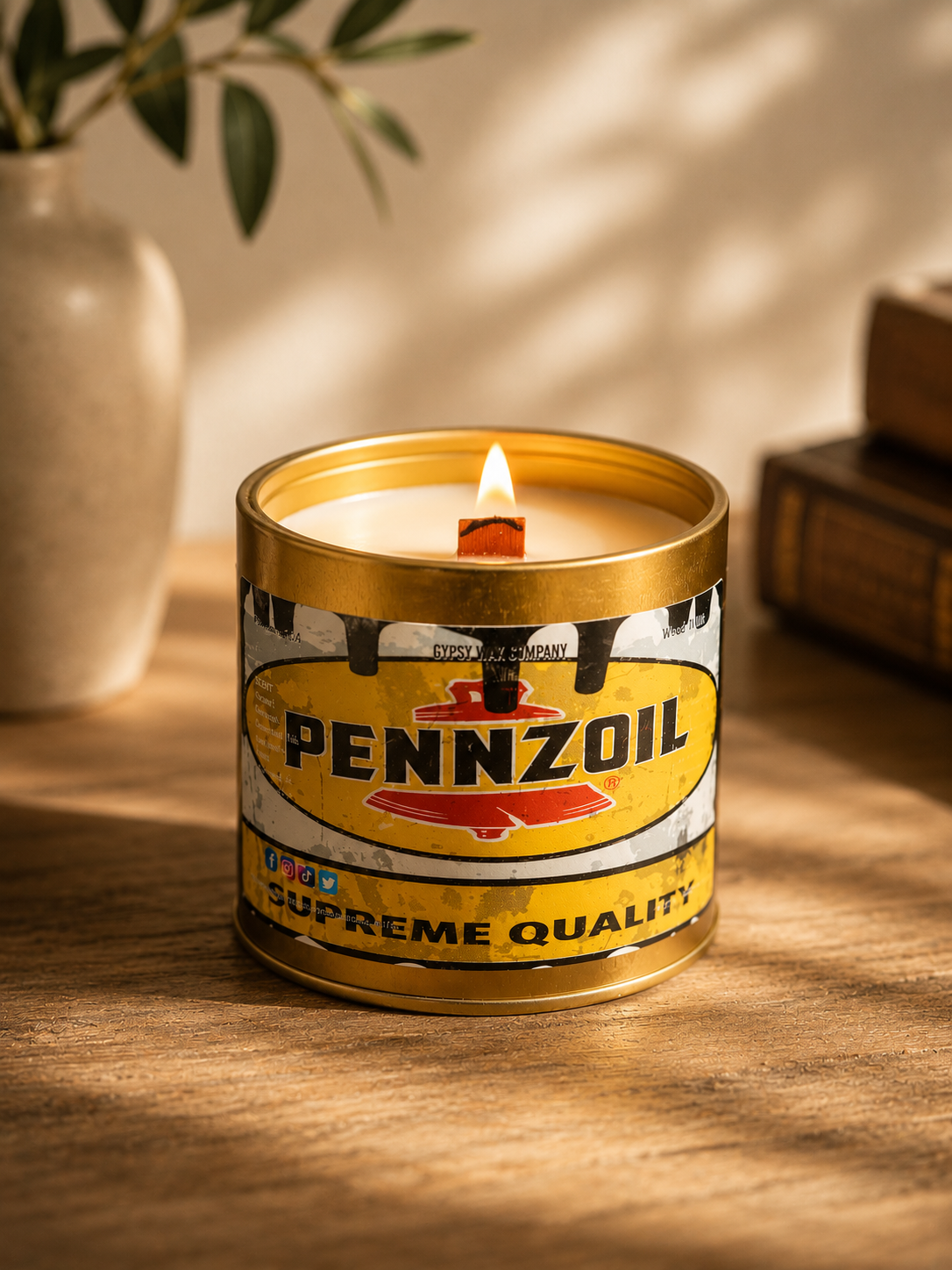 Pennzoil Novelty Tin Can Candle